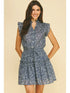 Paisley Print Ruffled Mini Dress