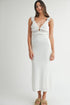 Crochet Flutter Strap Front Cutout Knit Dress