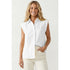 Cap Sleeve Hidden Placket Blouse – Off White