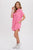 Button Up Short Dress Barbie Pink
