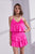Merissa Ruffle Romper Dress Hot Pink