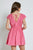 Metal Beaded Drawstring Wrap Dress Doll Pink