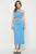 Sea Blue Halter Open Knit Midi Dress