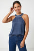 Round Neck Blanket Stitch Tank Top