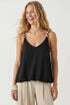 Contrast Twisted Strap High Low Bubble Top: Black