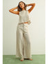 Jacquard Linen Pants – Stone/White Stripe