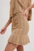 Knit Sweater Drawstring Mini Skirt With Lining