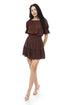 Allure Off Shoulder Smocked Mini Dress – Chocolate