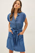 Mini Denim Look Tencel Button Up Dress