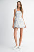 Jacquard Floral Print Dress With Shorts Inside