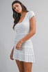 Textured Knit Mini Dress With Scallop Hem