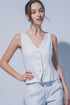 V-Neckline Linen Vest