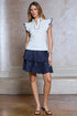 Contrast Flutter Sleeve Knit Top
