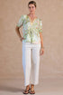 Tropical Printed Short Sleeve Blouse