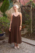 Pleated Pintuck Detail Spaghetti Strap Maxi Dress