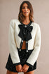 Tweed Bow Trim Front Cropped Jacket