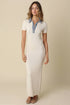 Brynn Contrast Collar Maxi Dress - Natural Denim