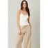 Striped Wide Leg Pants – Taupe
