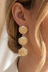 Triple Sea Shell Linked Dangle Earrings