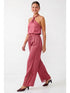 Floral Lace Detail Wide Leg Pants