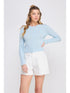 Lightweight Pointelle Cardigan soft blue