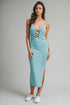 Knit Bodycon Front Cutout Knit Midi Dress