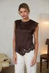 Sleeveless Lace Trim Asymmetrical Top