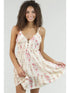 V-Neck Embroidered Hem Open Tie Back Sundress