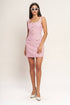 A woven tweed mini dress  LIGHT PINK