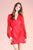 Lala Satin Wrap Dress Red