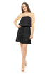 Strapless Tiered Mini Tube Dress Black