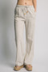 Drawstring Straight Leg Linen Pants