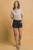 Mid Rise Linen Shorts