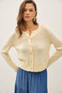 Wool Blended Classic Cut Button Up Cardigan