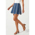 Shell Panel Linen Skort – Navy