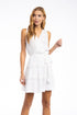 Sleeveless Mini Surplice Dress With Sash Tie Belt – Off White