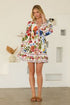 Floral Border Print Mini Dress