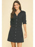Ruched Front Button Down Mini Dress