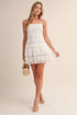 Floral Eyelet Dropwaist Tiered Mini Dress