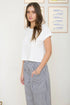 Washed Short Sleeve Boxy Knit Top – White