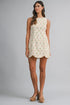 Floral Printed Eyelet Mini Dress With Scallop Hem