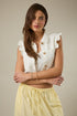 Ruffle Sleeve Button Down Twill Vest