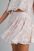 Floral Applique Embroidered Mini Skirt