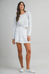 Stripe Pointelle Mini Skirt