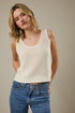 Sleeveless U-neck Open Knit Crochet Tank