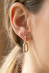 Secret Box Gold Dipped Cz Oval Linked Drop Earrings