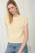 Sheer Knit Crew Neck Short Sleeve Knit Pullover
