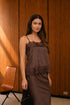 Satin Lace Trim Detail Cami – Brown