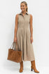 Sleeveless Midi Shirt Dress