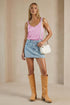 Classic V-neck Tank Top With Strap Accent